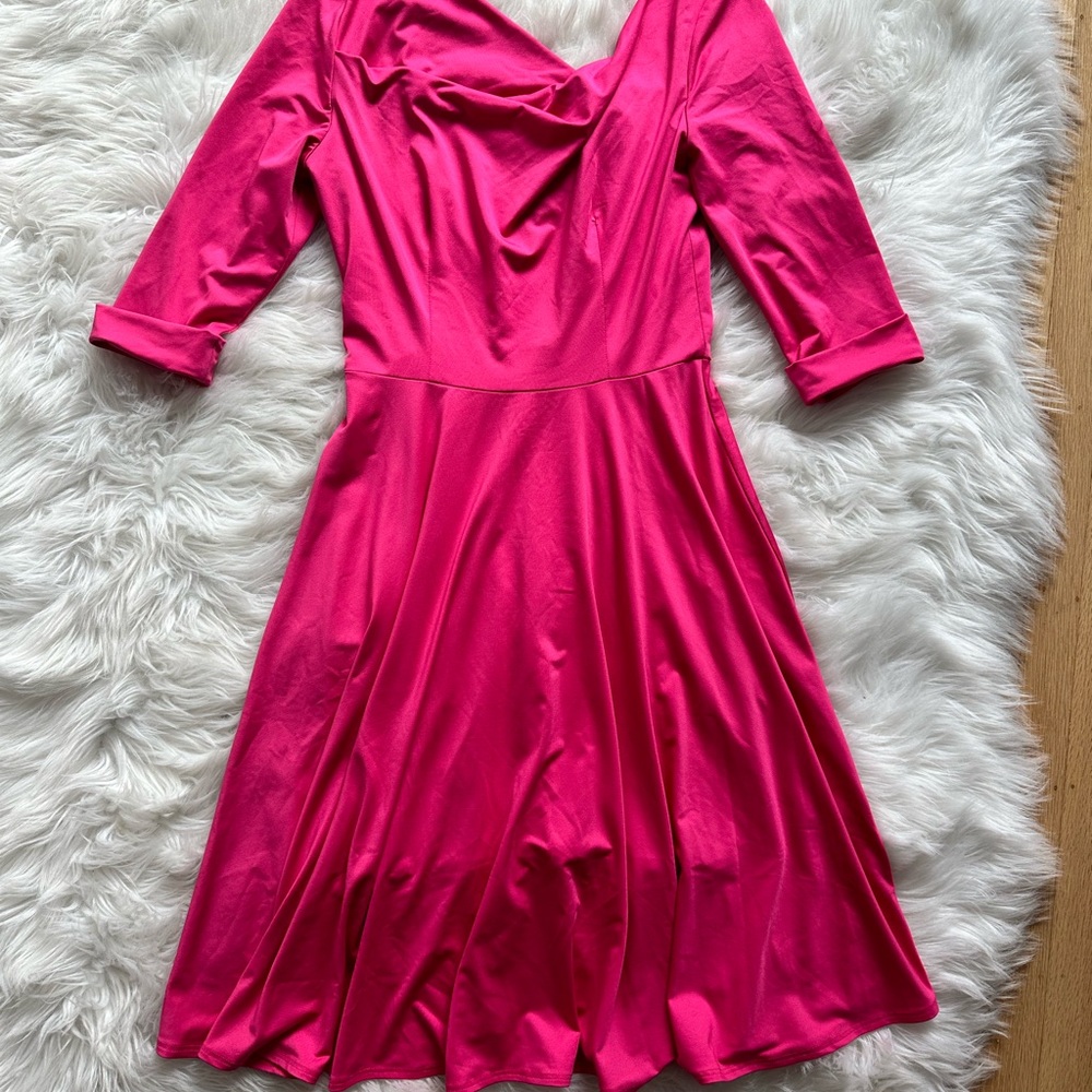 NWT Black Halo Jackie O Swing Dress Fuchsia Pop Small
